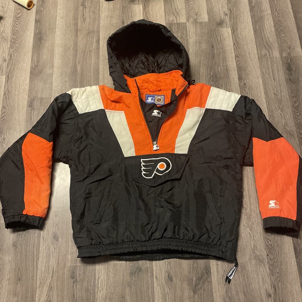 Vintage Philadelphia Flyers Starter Pull Over Windbreaker Jacket Mens Sz L Korea